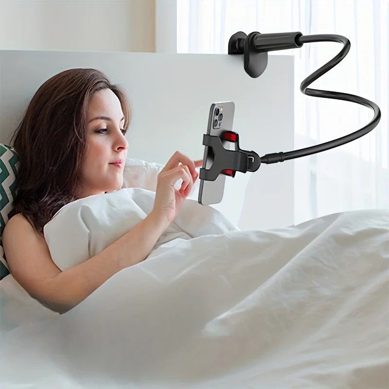 Lazy Bedside Desktopmobile Phone Clamp Bracket Flexible Long Arm Gooseneck Lazy Person Bracket with Handle Overhead Live Bracket